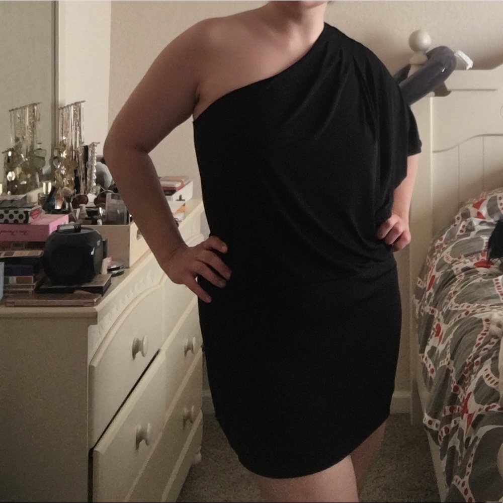 One-Shoulder Black Going Out Dress
